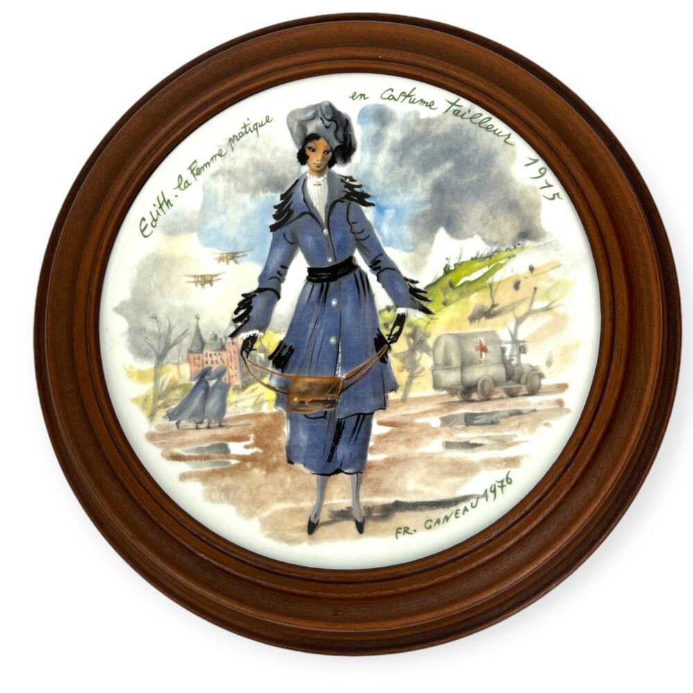 Collector Fashion Limoges D'Arceau Vintage Chanel  Edith La Femme Plate Painting